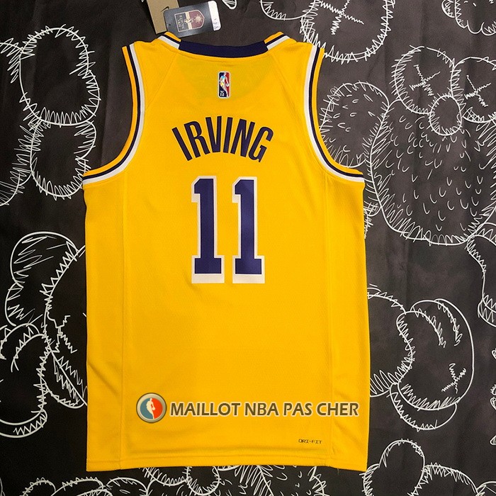 Maillot Los Angeles Lakers Kyrie Irving NO 11 75th Anniversary 2021-22 Jaune